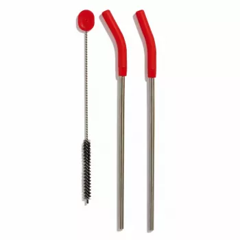 Hydro Flask herbruikbaar rietje – Wide Mouth Straw Lid Kit met 2 rietjes – zwart