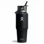 Hydro Flask Travel Bottle Wide Flex Straw Cap 32OZ 946ml zwart