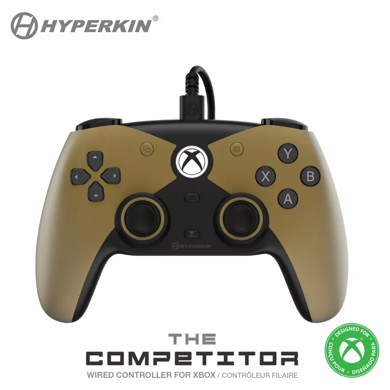 Hyperkin The Competitor Bedrade controller voor Xbox Series X|S, Xbox One en pc, goud