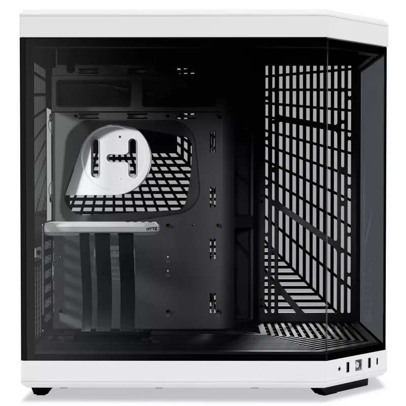 Hyte Y70 Panda Mid Tower behuizing met 14.1 inch touchscreen, gehard glas, zwart/wit