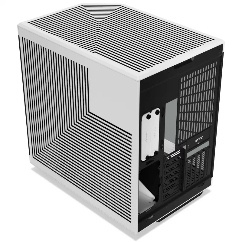 Hyte Y70 Panda Mid Tower behuizing met 14.1 inch touchscreen, gehard glas, zwart/wit