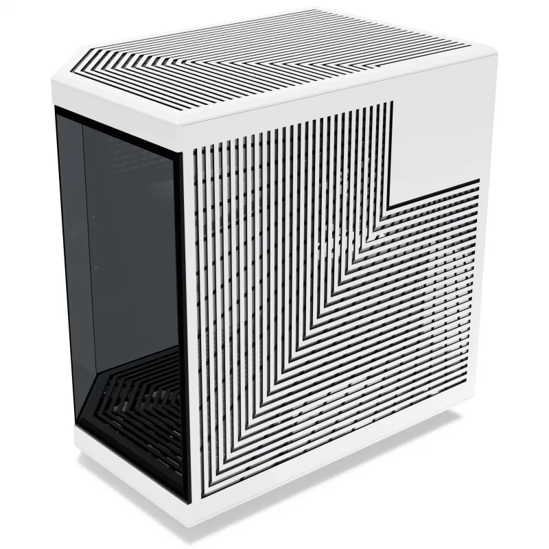 Hyte Y70 Panda Mid Tower behuizing met 14.1 inch touchscreen, gehard glas, zwart/wit