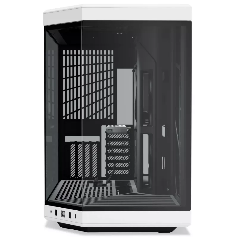 Hyte Y70 Panda Mid Tower behuizing met 14.1 inch touchscreen, gehard glas, zwart/wit