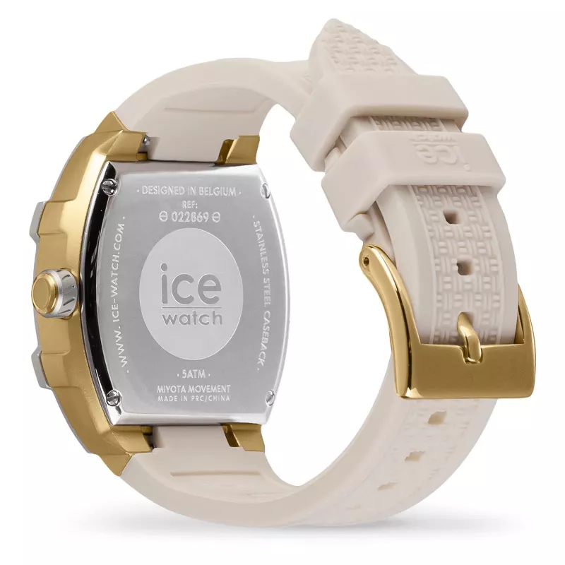 ICE dameshorloge 22869 (35mm) - roze siliconen, quartz analoog, 10 ATM
