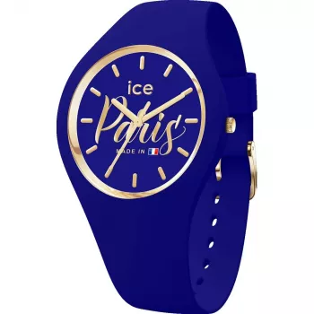 ICE dameshorloge 23249 (34 mm) - quartz analoog, siliconenband, roze & wit