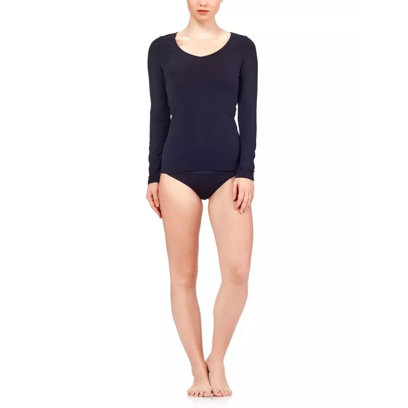 Icebreaker 103194001 dames merinowol-mix scoop-neck langarm baselayer-top - maat M