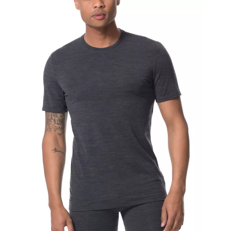 Icebreaker Anatomica S/S Crewe Base Layer T-shirt - Black/Monsoon - maat M