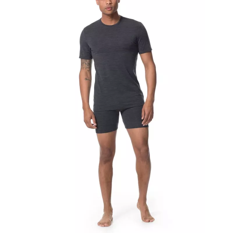 Icebreaker Anatomica korte mouwen crewe baselayer T-shirt – Zwart/Monsoon – XL