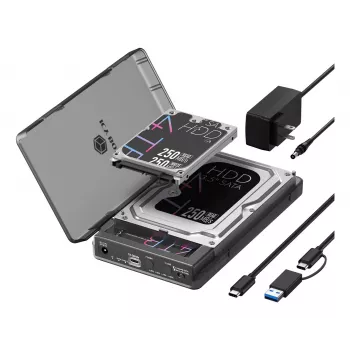 ICY BOX docking- en kloonstation voor M.2 NVMe SSD en 2,5/3,5 SATA