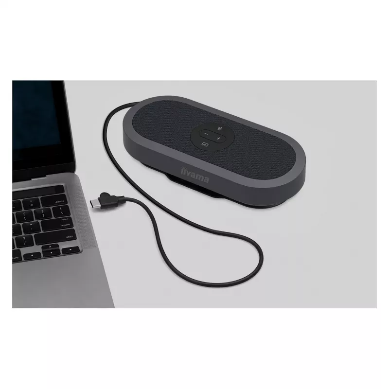 IIYAMA WP-MEET03M draadloze presentatiezender met 8-microfoonarray, 4K UHD, USB-C, zwart