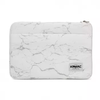 iLike 15-16 inch stoffen laptoptas marmerwit