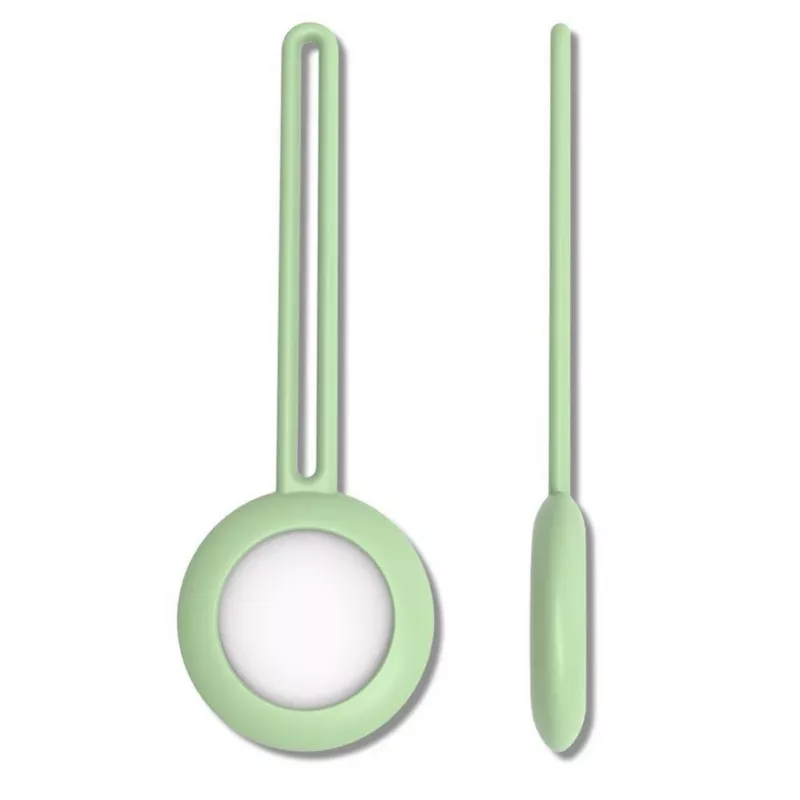 iLike AirTag siliconen keychain loop case groen