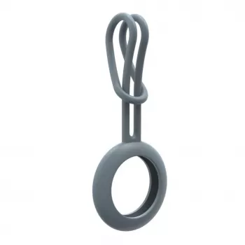 iLike AirTag silicone sleutelhanger lus hoes grijsblauw