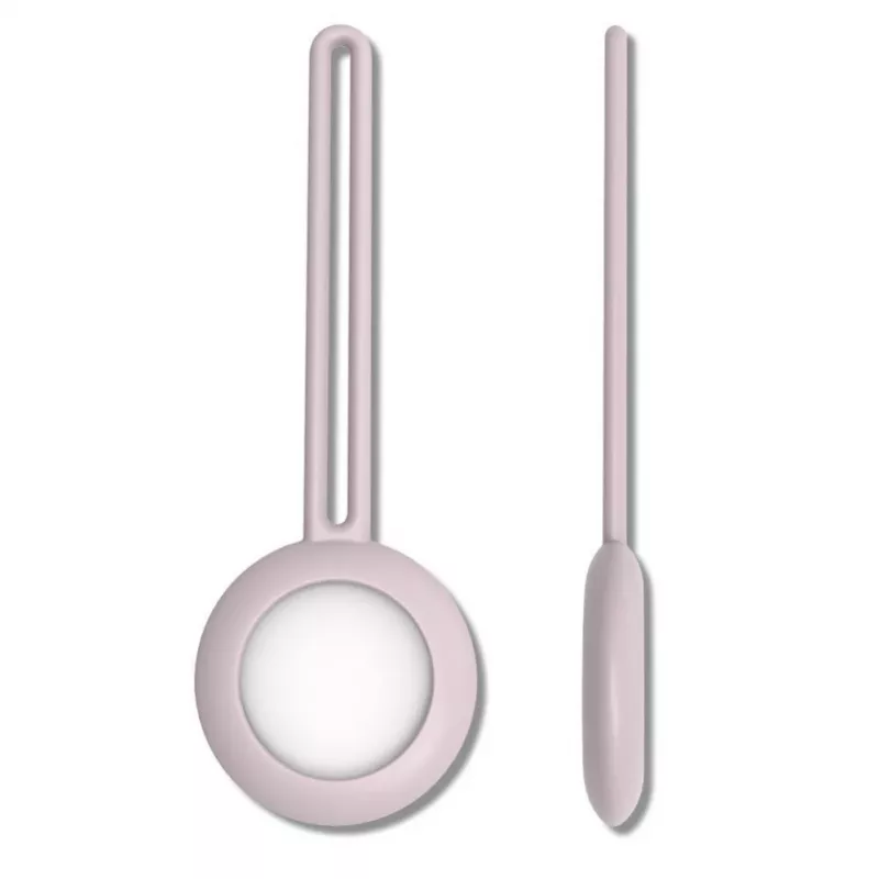 iLike AirTag silicone Keychain Loop Case roze