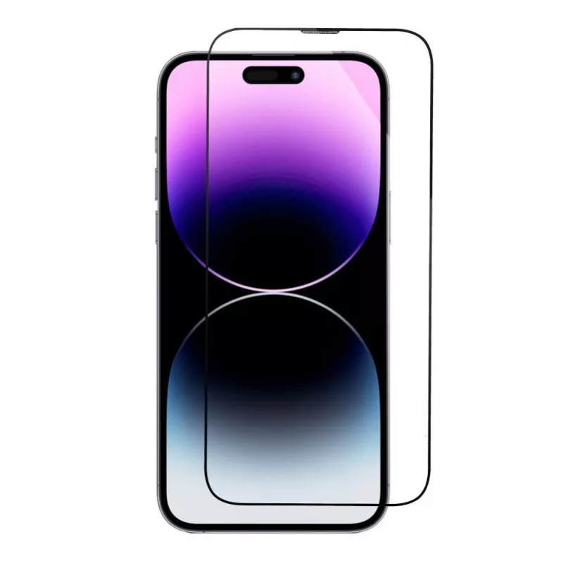 iLike Apple 5D full glue gehard glas voor iPhone 13 / 13 Pro / 14 zwart + applicator