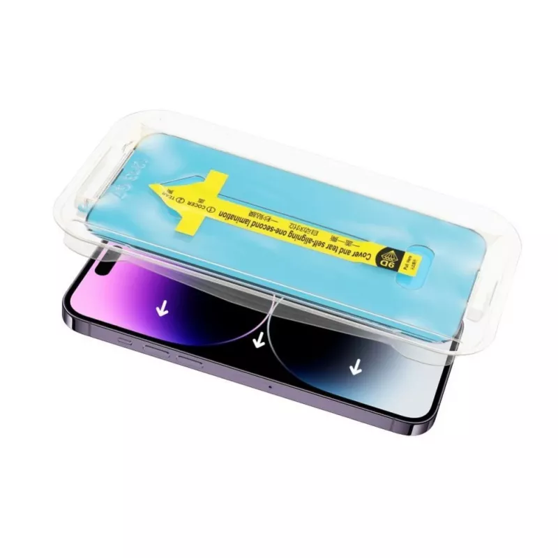 iLike Apple 5D full glue gehard glas voor iPhone 13 / 13 Pro / 14 zwart + applicator