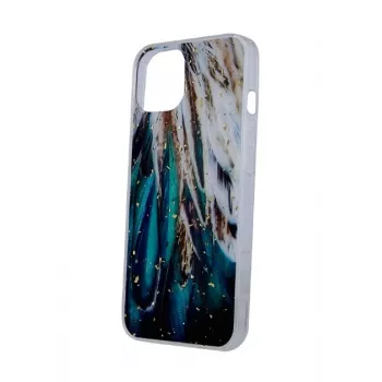 iLike Apple Gold Glam hoesje voor iPhone 14 Pro 6,1 inch met veren
