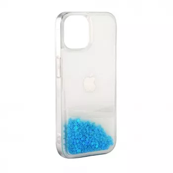 iLike Apple iPhone 11 siliconenhoesje Water Glitter blauw