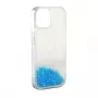 iLike Apple iPhone 11 siliconenhoesje Water Glitter blauw