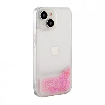 iLike Apple iPhone 14 silicone hoesje Water Glitter roze