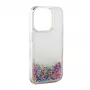 iLike Apple iPhone 14 silicone hoesje Water Glitter regenboog