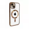 iLike Apple iPhone 15 Electroplate TPU-hoes met MagSafe transparant goud