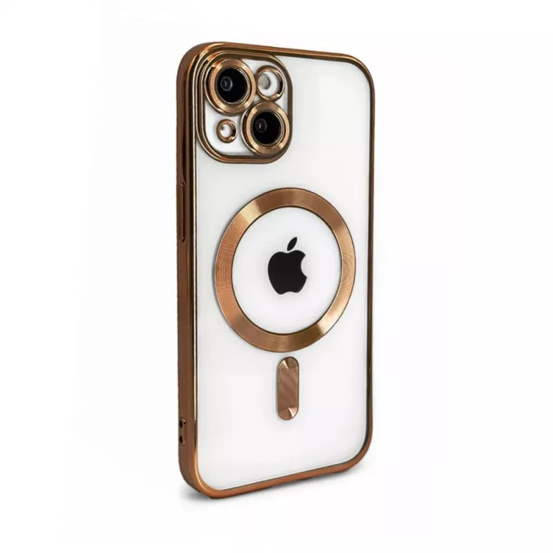 iLike Apple iPhone 15 Electroplate TPU-hoes met MagSafe transparant goud