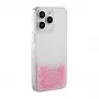iLike Apple iPhone 15 Pro siliconen hoesje Water Glitter roze