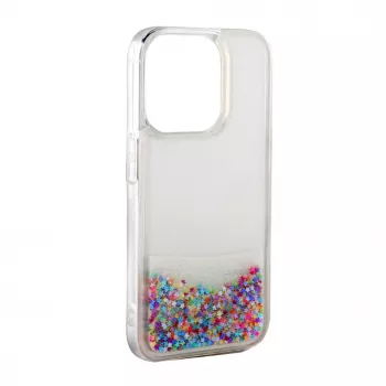 iLike Apple iPhone 15 Siliconen Hoesje Water Glitter Regenboog