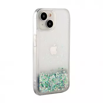 iLike Apple iPhone 15 silicone hoesje Water Glitter zilver