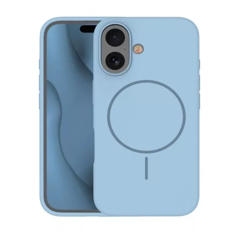 iLike Apple iPhone 16 Soft Touch siliconenhoesje met MagSafe lichtblauw