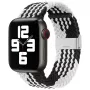 iLike Apple Watch 38/40/41mm Gevlochten Stofarmband Zwart Wit