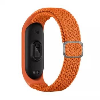 iLike gevlochten stoffen band voor Xiaomi Mi Band 3/4/5/6 - oranje