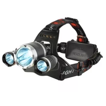iLike CP-HDL-BK voorlamp, hoofdlamp, 3x LED CREE lamp, sterke grootlicht, zwart