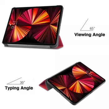 iLike Galaxy Tab A9 / A11 8.7 X110 tri-fold eco-leer standaard-hoesje koraalroze