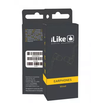 iLike IEA01WH bedrade in-ear-koptelefoon met microfoon en in-line bediening, 3,5mm-jack, wit