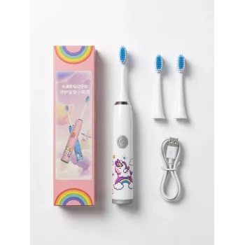 iLike Kids W3 elektrische tandenborstel (batterijgevoed) +3 opzetstukken wit