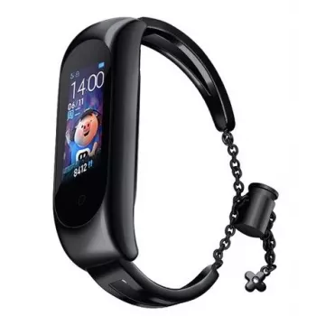 iLike metalen band voor Xiaomi Mi Band 6 / 5 / 4 / 3 zwart