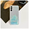 iLike Samsung Galaxy A14 5G siliconen hoesje water glitter blauw