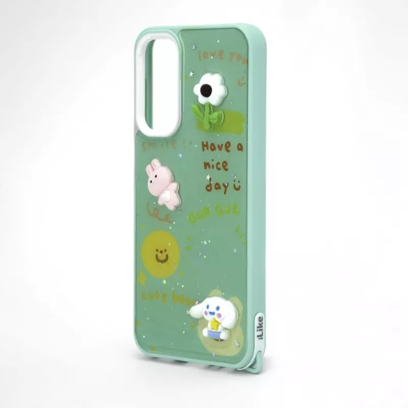 iLike Samsung Galaxy A15 Epoxy Cartoon Cover Lichtgroen