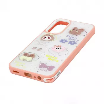 iLike Samsung Galaxy A15 epoxy cartoon cover wit roze