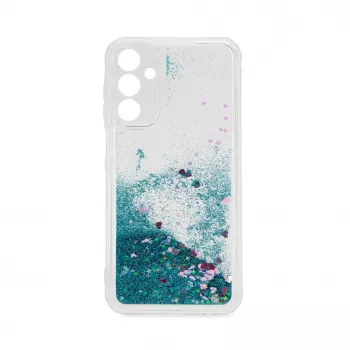 iLike Samsung Galaxy A15 siliconen hoesje water glitter blauw