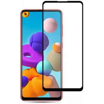 iLike Samsung Galaxy A21s 2.5D Black Frame Full Glue gehard glas screenprotector