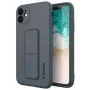 iLike Samsung Galaxy A22 5G Kickstand Case Silicone Stand Cover zwart