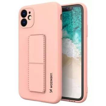 iLike Samsung Galaxy A22 5G kickstand case silicone stand cover roze