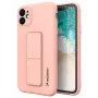 iLike Samsung Galaxy A22 5G kickstand case silicone stand cover roze