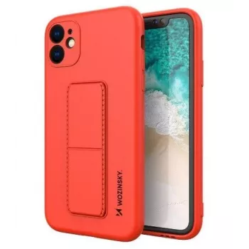 iLike Samsung Galaxy A22 5G kickstand case silicone stand cover rood