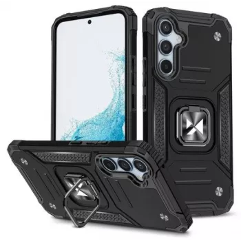 iLike Samsung Galaxy A34 5G Ring Armor Case zwart