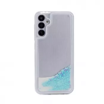iLike Samsung Galaxy A34 5G Siliconen Hoesje Water Glitter Blauw