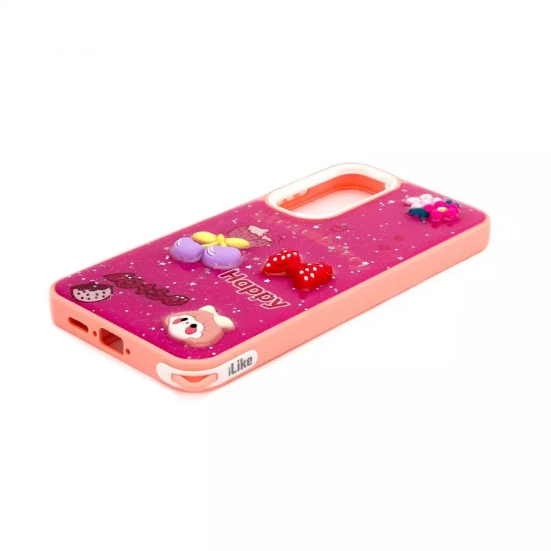 iLike Samsung Galaxy A35 Epoxy Cartoon Cover Rosé rood